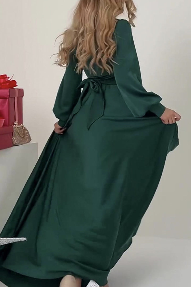 Fiona Statement , Solid Color Dresses with V Neck and a Line Everyday Luxe Edit