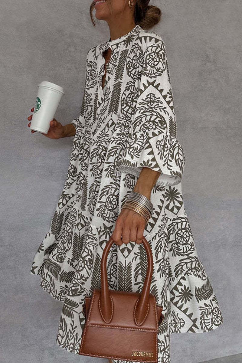 Kira Exclusive Casual a Line Dresses with Patchwork Floral Print and V Neck Elevated Occasion Wear