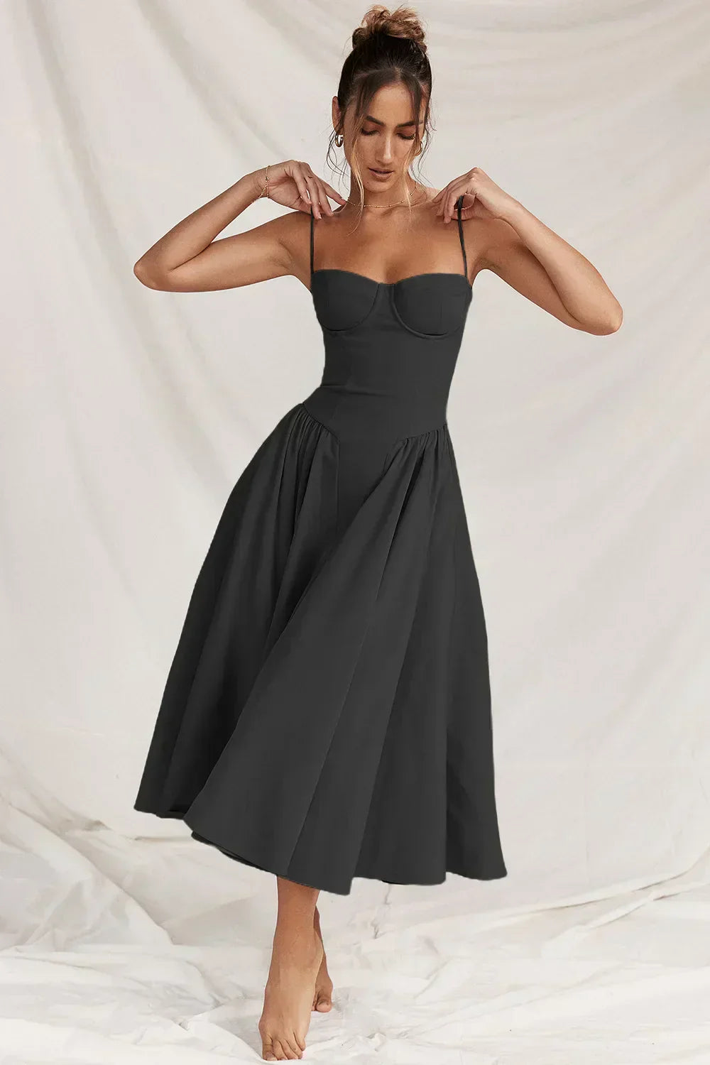 Carolyn Sleeveless Corset Midi Dress
