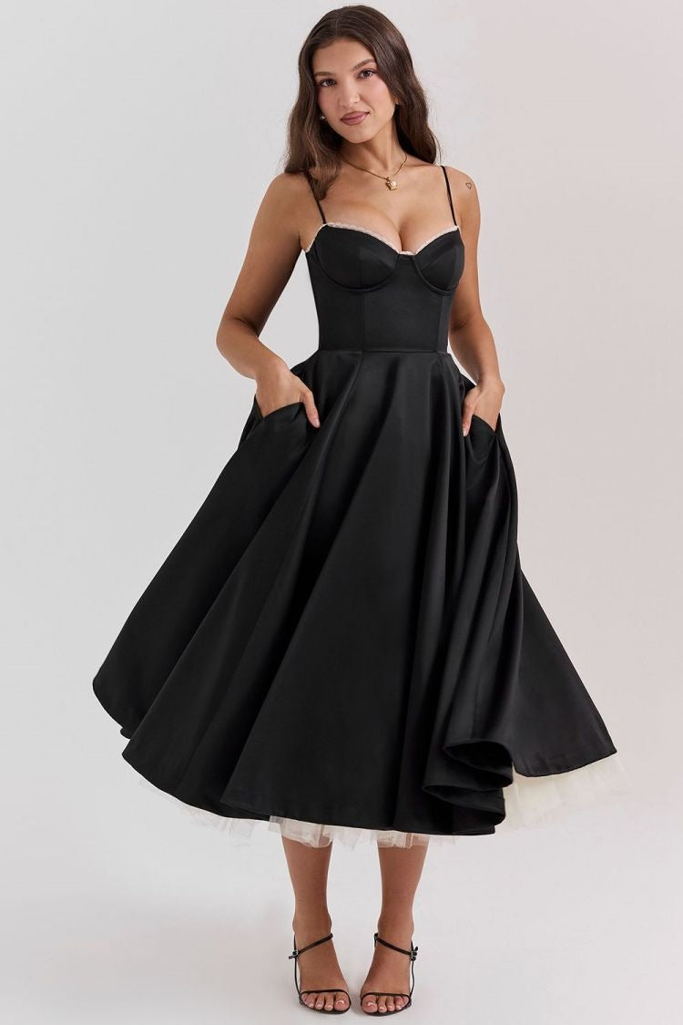High-End Tulle Ball Gown Spaghetti Strap Party Dress