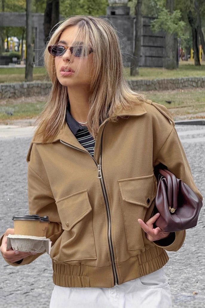 Vintage Brown Aviator Suede Jacket
