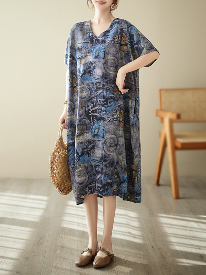 Love Yourself Cotton V-neck Midi Dress
