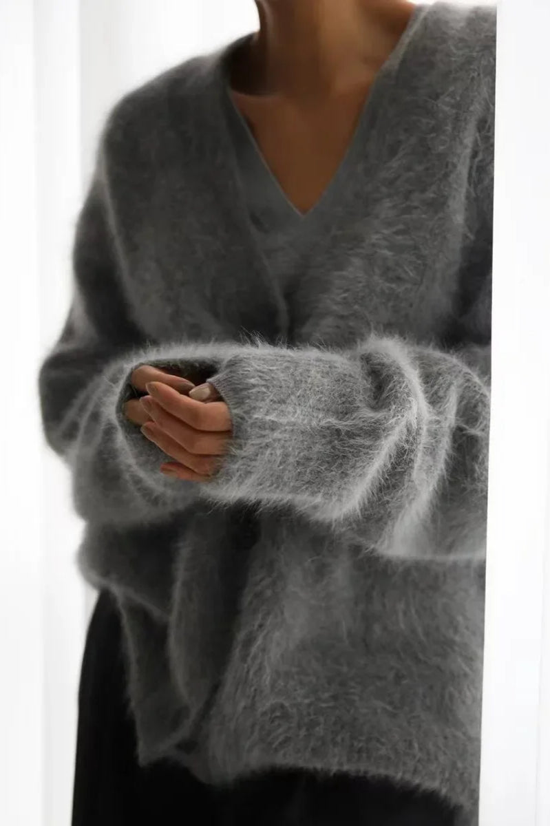 Oversized VNeck Knit Cardigan