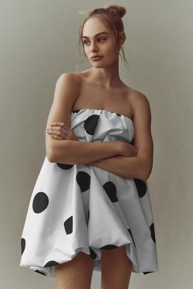Polka Dot Strapless Bodycon Mini Dress 5