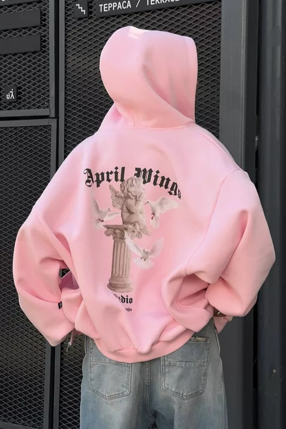 Sweet & Spicy Back Print Loose Zip Hoodie