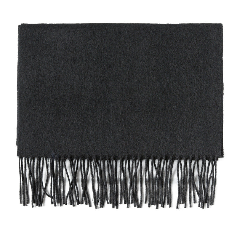 Solidcolored Men's Wool Student Gift Red Scarf