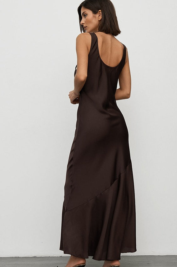Slim Fit Satin Maxi Dress