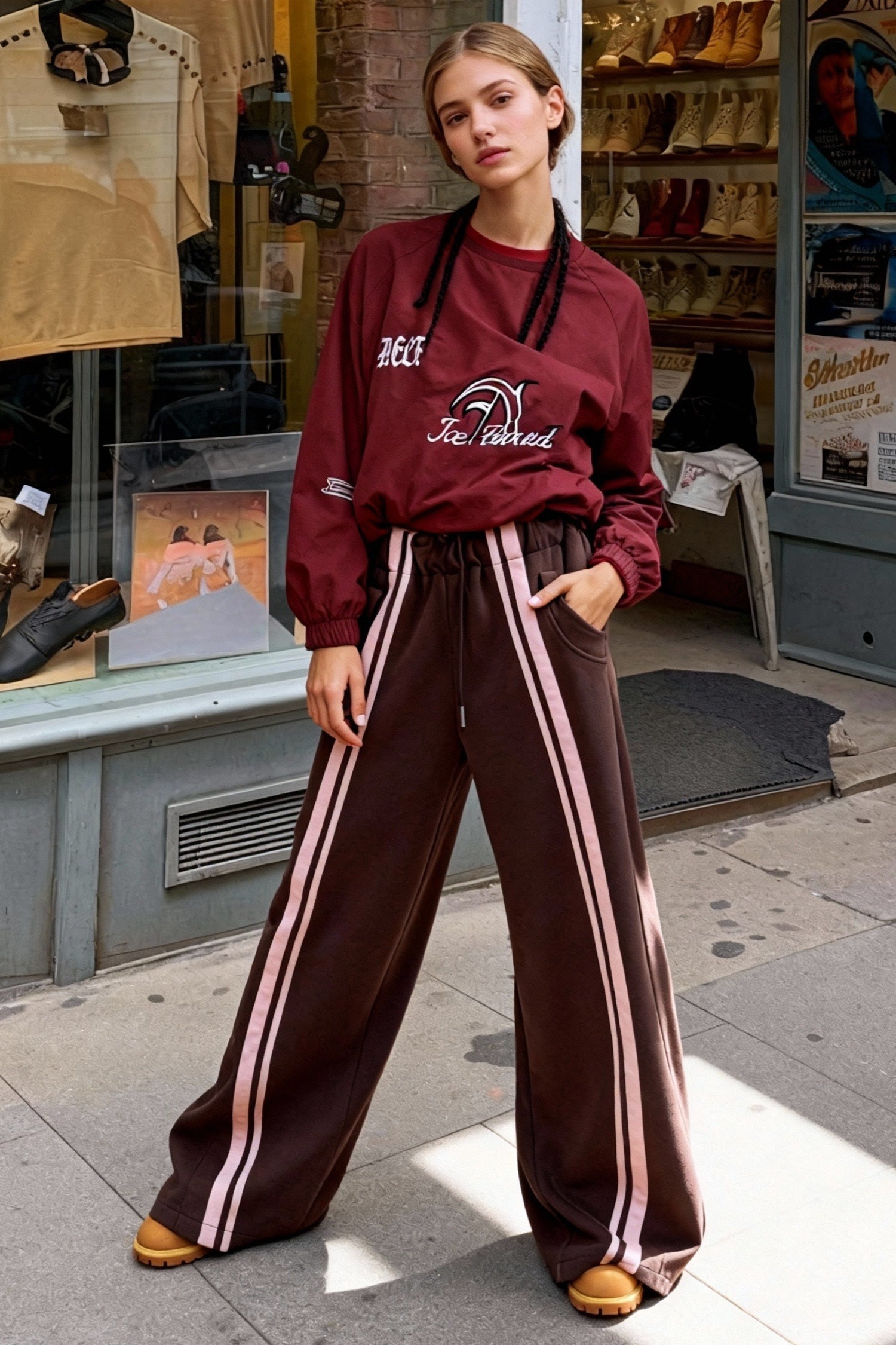 Streetwear Drawstring HighWaist Wide Pants