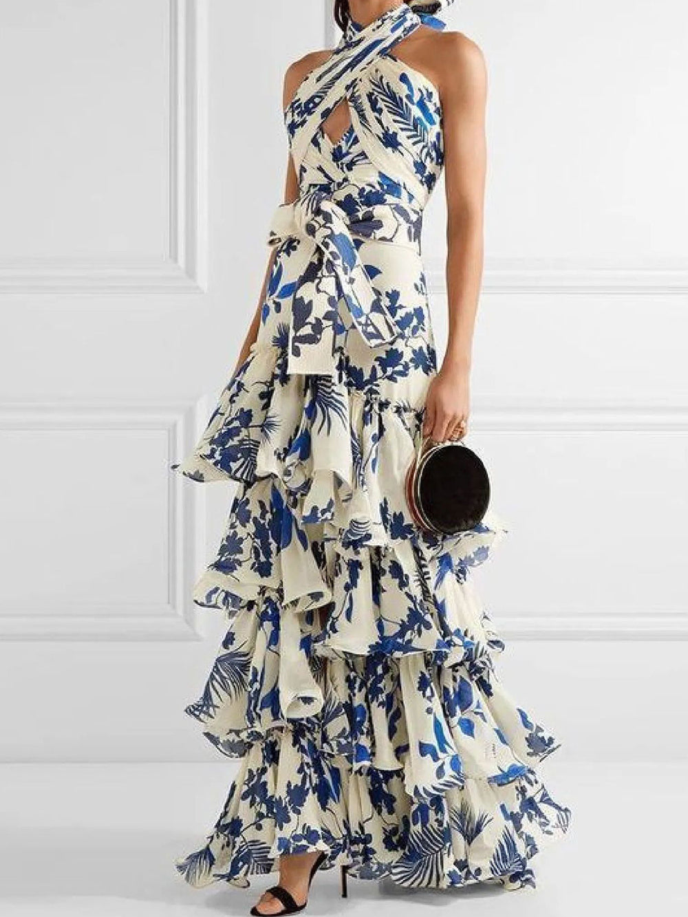 Lace Up Lolita Swing Skirt Maxi Dress