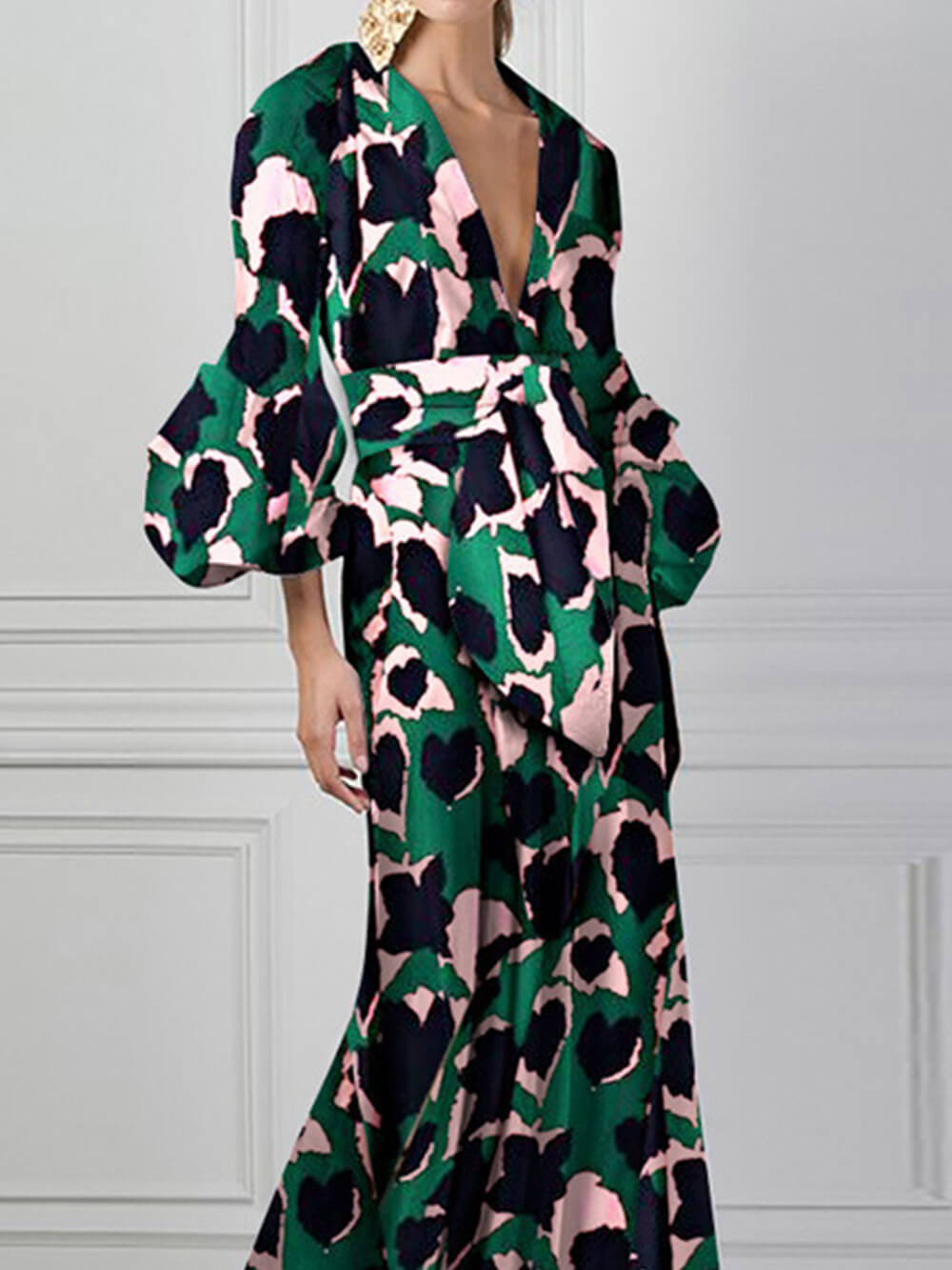 Sexy V Neck Maxi Dress