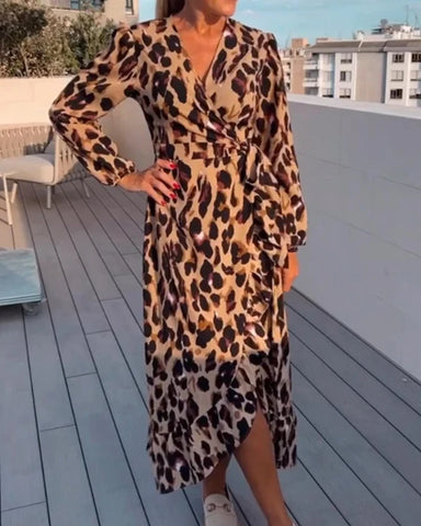 Helga Timeless V Neck Printed Dress Statement Occasion Edit