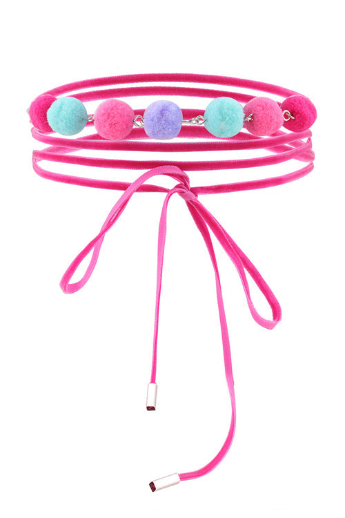 Pink Sphere Fluffy Choker