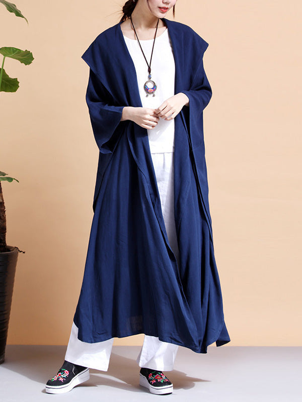 Batwing Sleeve Open Front Loose Long Cape Coat 7