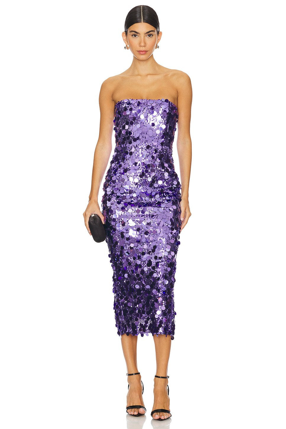 Sparkly Babe Midi Dress Purple