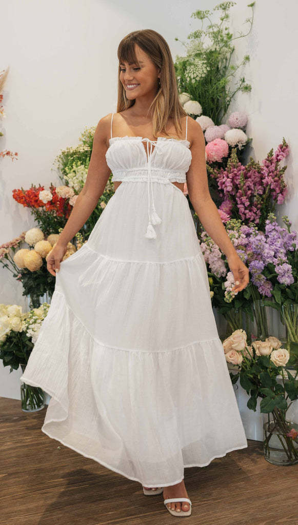 Saz Maxi Dress White