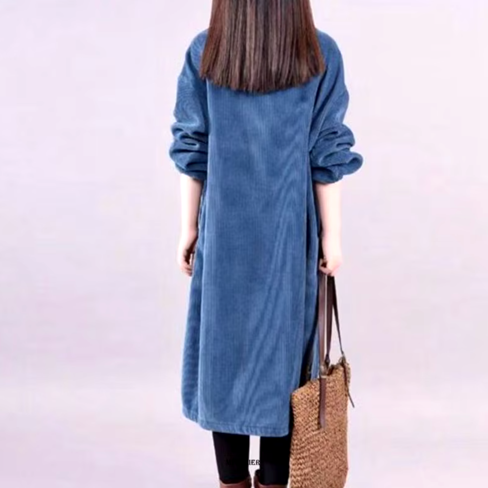 Norma Plus Size Winter Dress with Relaxed Fit and Layered Outfit Styling