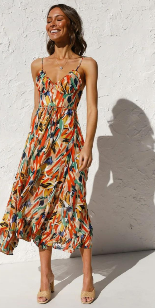 Helena Colorful Dress For Classic Dress with Premium Casual Styling