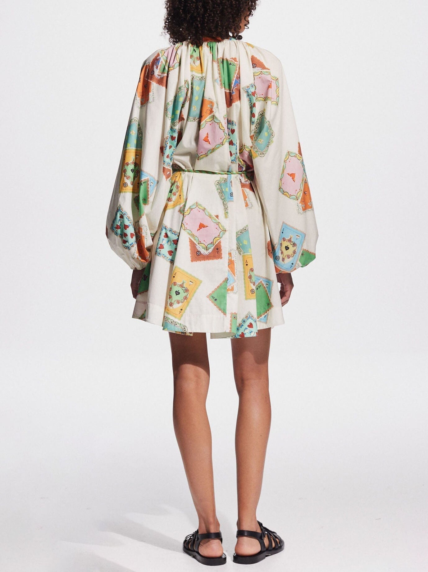 Unique Art Print Bubble Graceful Long Sleeve Versatile Mini Dress