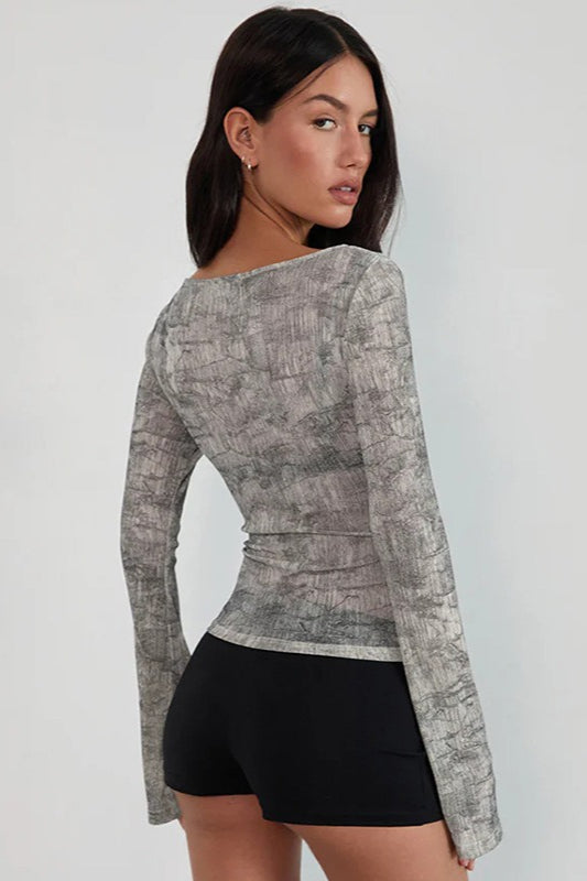 Animal Print Lightweight Loose Sexy T-Shirt Blouse