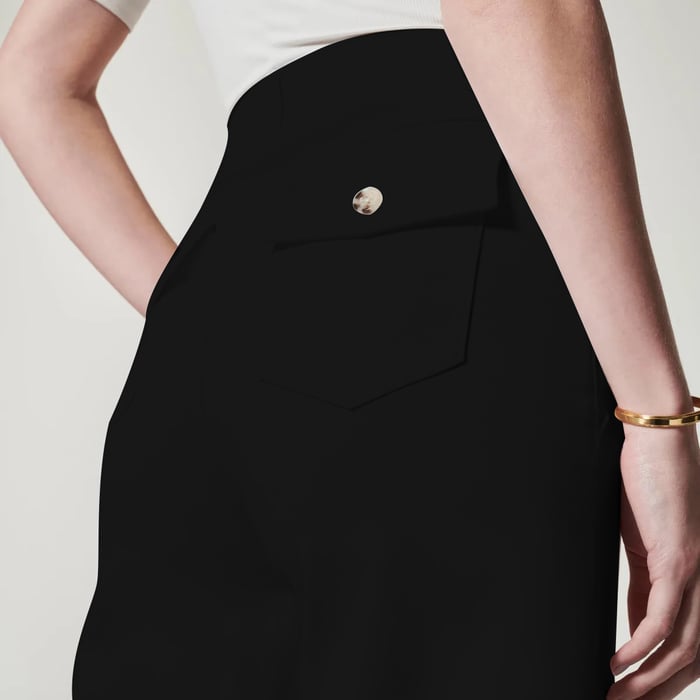 Stretch Twill Cropped Wide Leg Pants