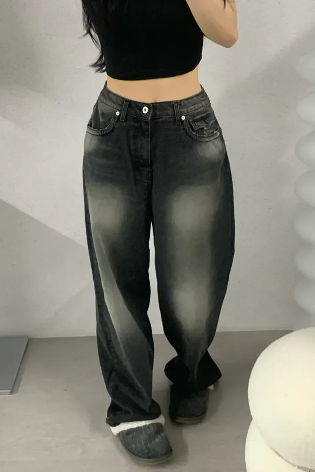 Retro High Waist WideLeg Jeans