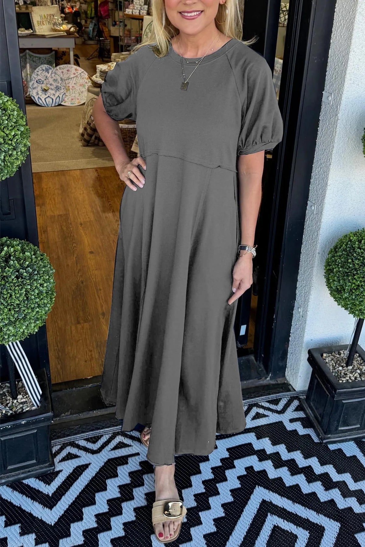 ODETTE | Puff-Sleeve Maxi for Flattering Grace and Comfort 9
