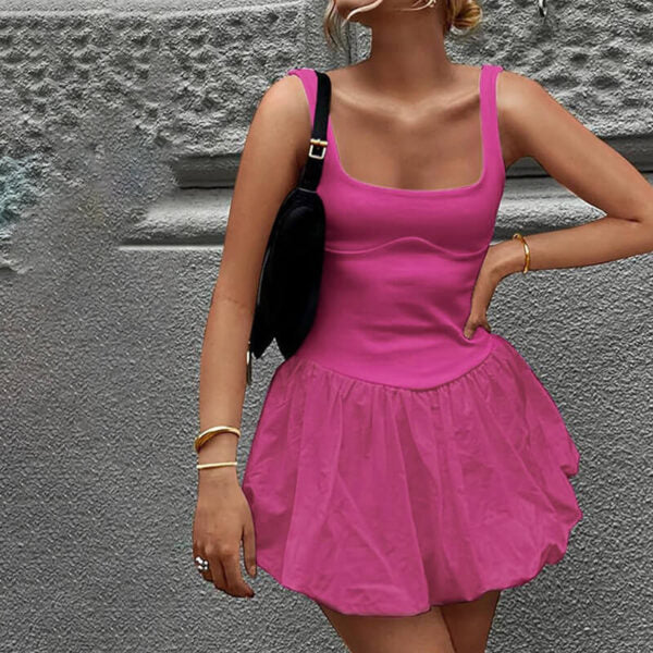 Drama in Town Mini Dress Rose Red