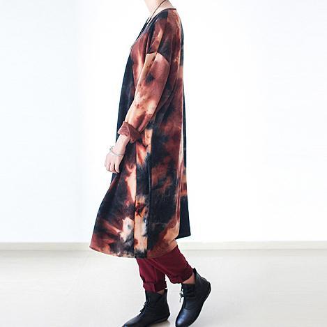 New fall dress plus size maxi dresses cotton woolen gown