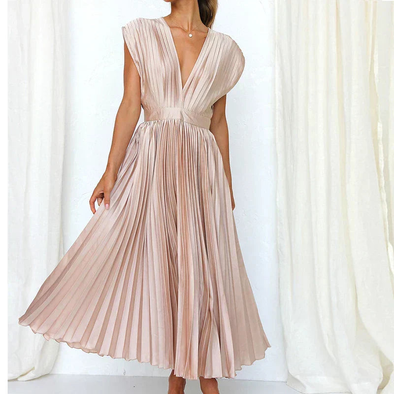 Jimena Aesthetic V Neck Maxi Dress Chic Silhouette Collection