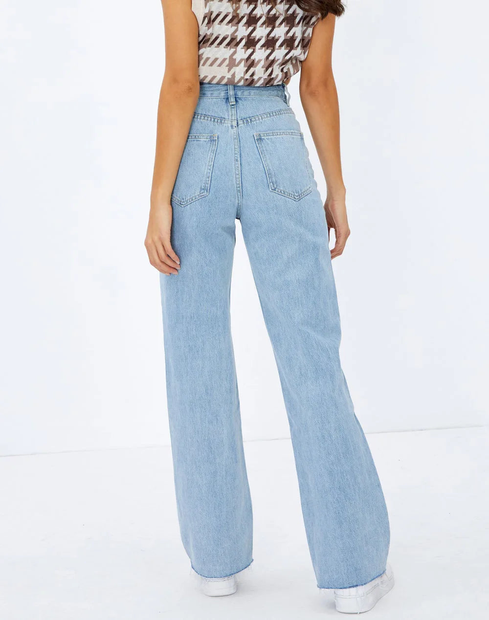 New Casual For Women High Waist Loose Denim Straight Leg Fashion Street Female Jean