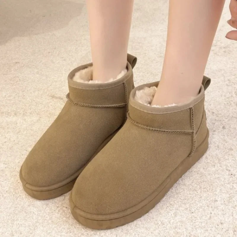 2024 New Stylish Thickened Warm Short Tube NonSlip Black Casual Snow Boot