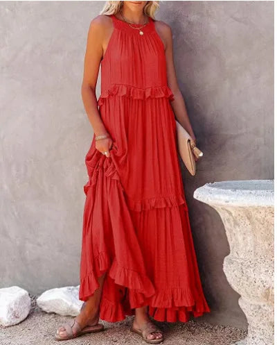 New Floorlength Round Loose Irregular LOOSE Midi Dresses