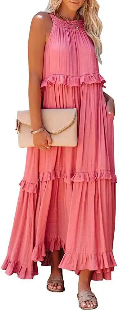 New Floorlength Round Loose Irregular LOOSE Midi Dresses