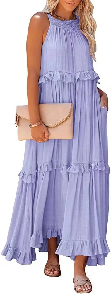 New Floorlength Round Loose Irregular LOOSE Midi Dresses