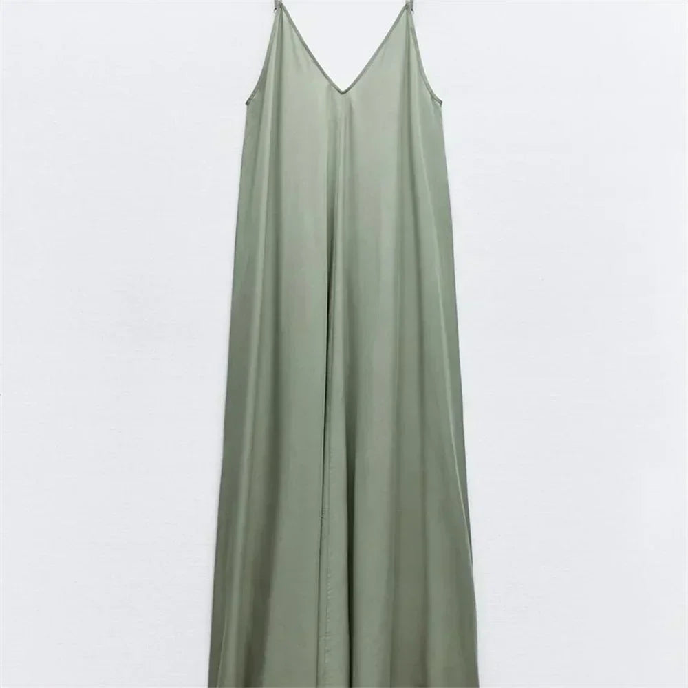 Greta Flowing Midi Dress for Women Effortless Chic Look