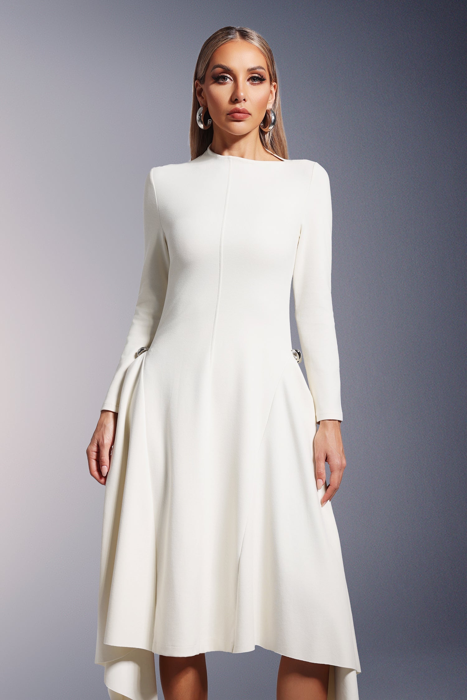 Long Sleeves Midi Dress