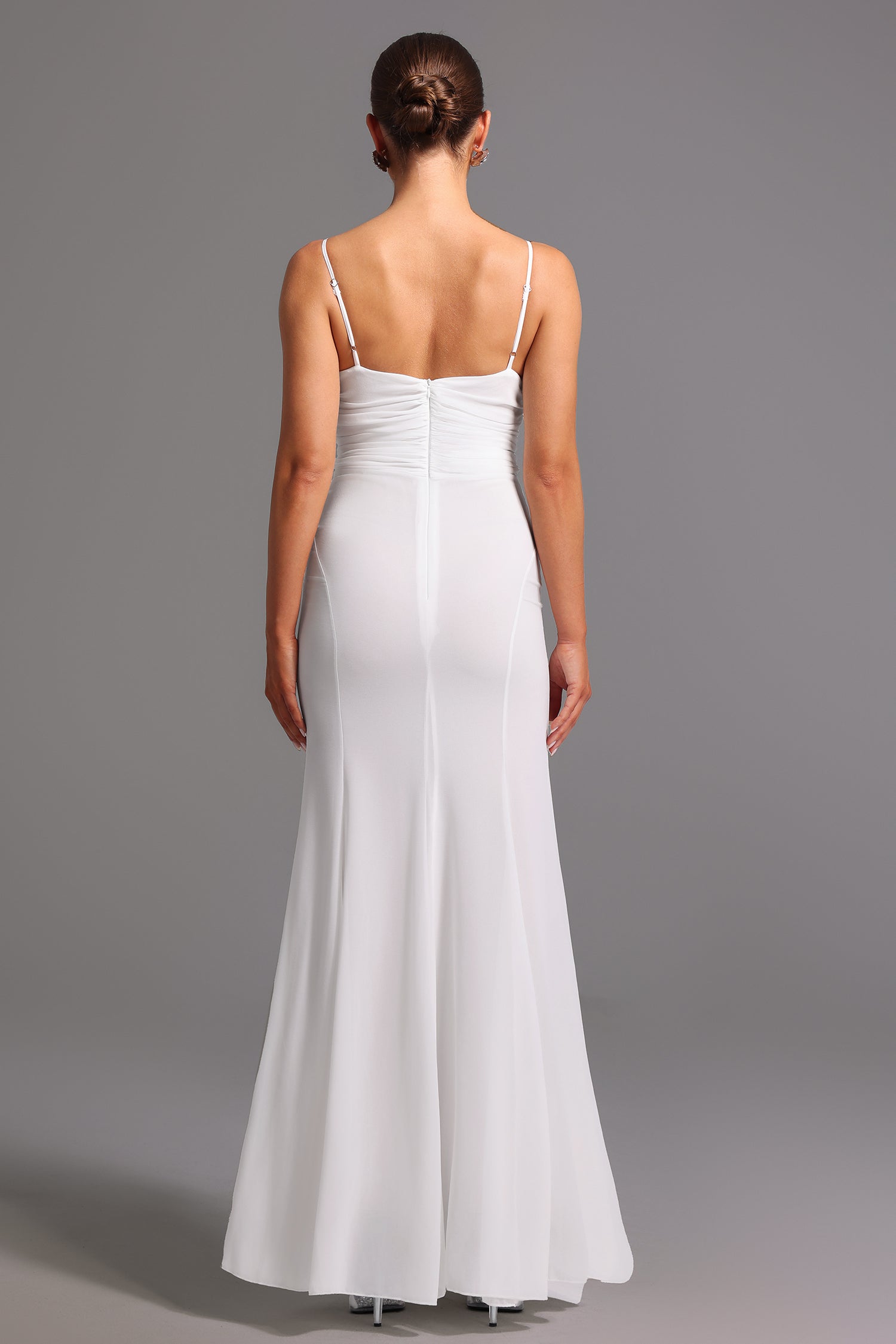 Sleeveless Deep-V Flower Maxi Dress