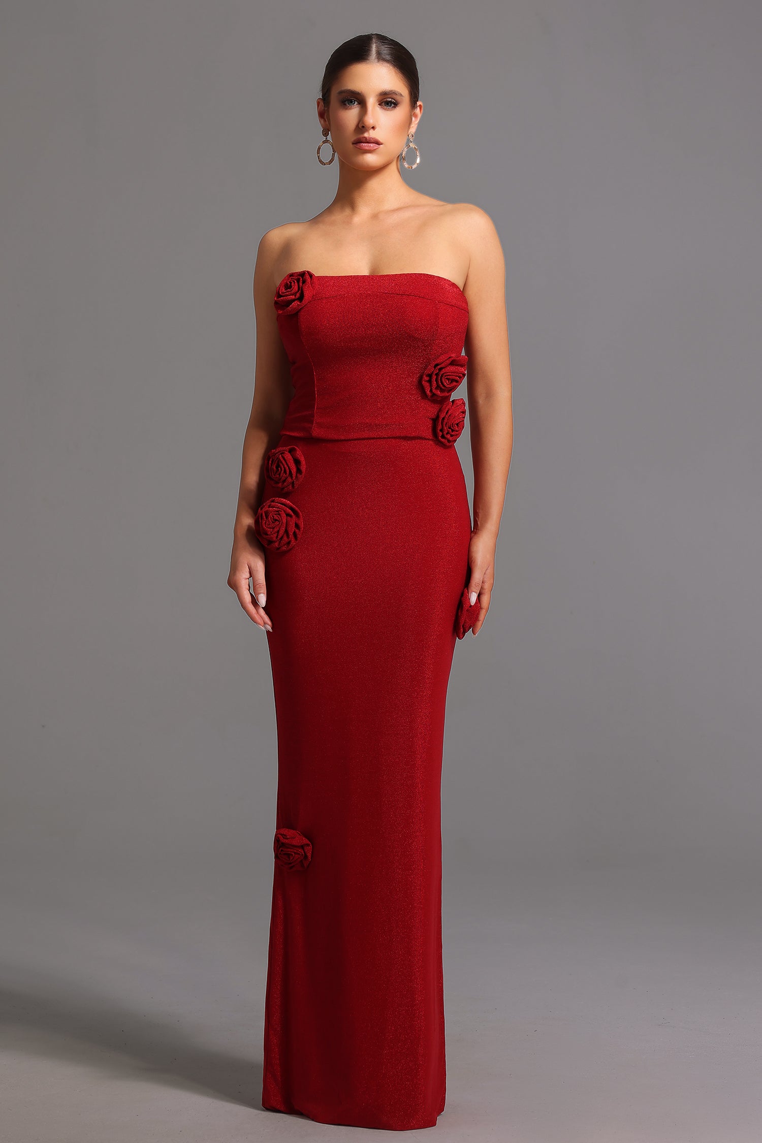 Strapless Flowers Maxi Set