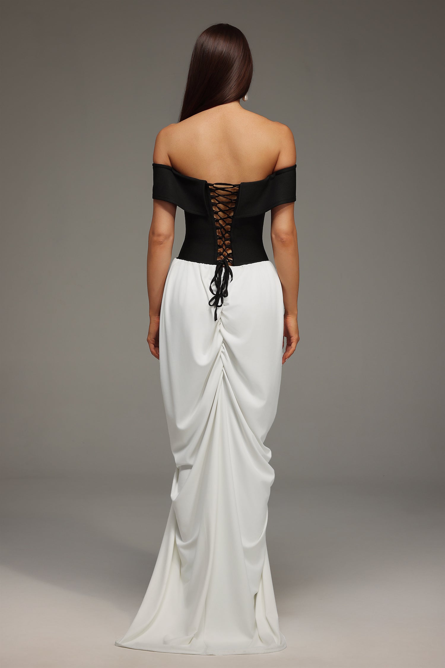 Sleeveless Off The Shoulder Wrinkles Bandage Maxi Dress