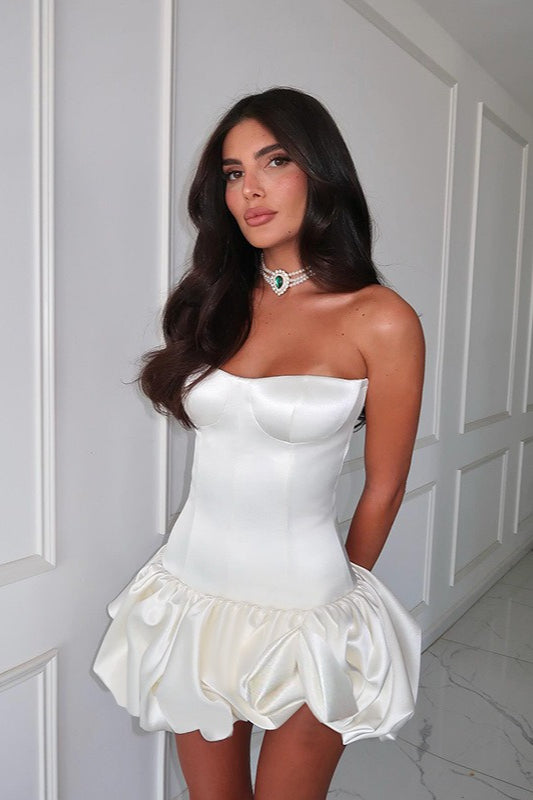 Strapless Ruched ALine Party Dress