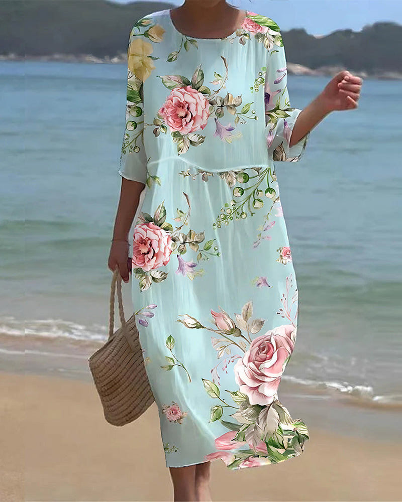 Michela Timeless Dress with Flowers Statement Occasion Edit