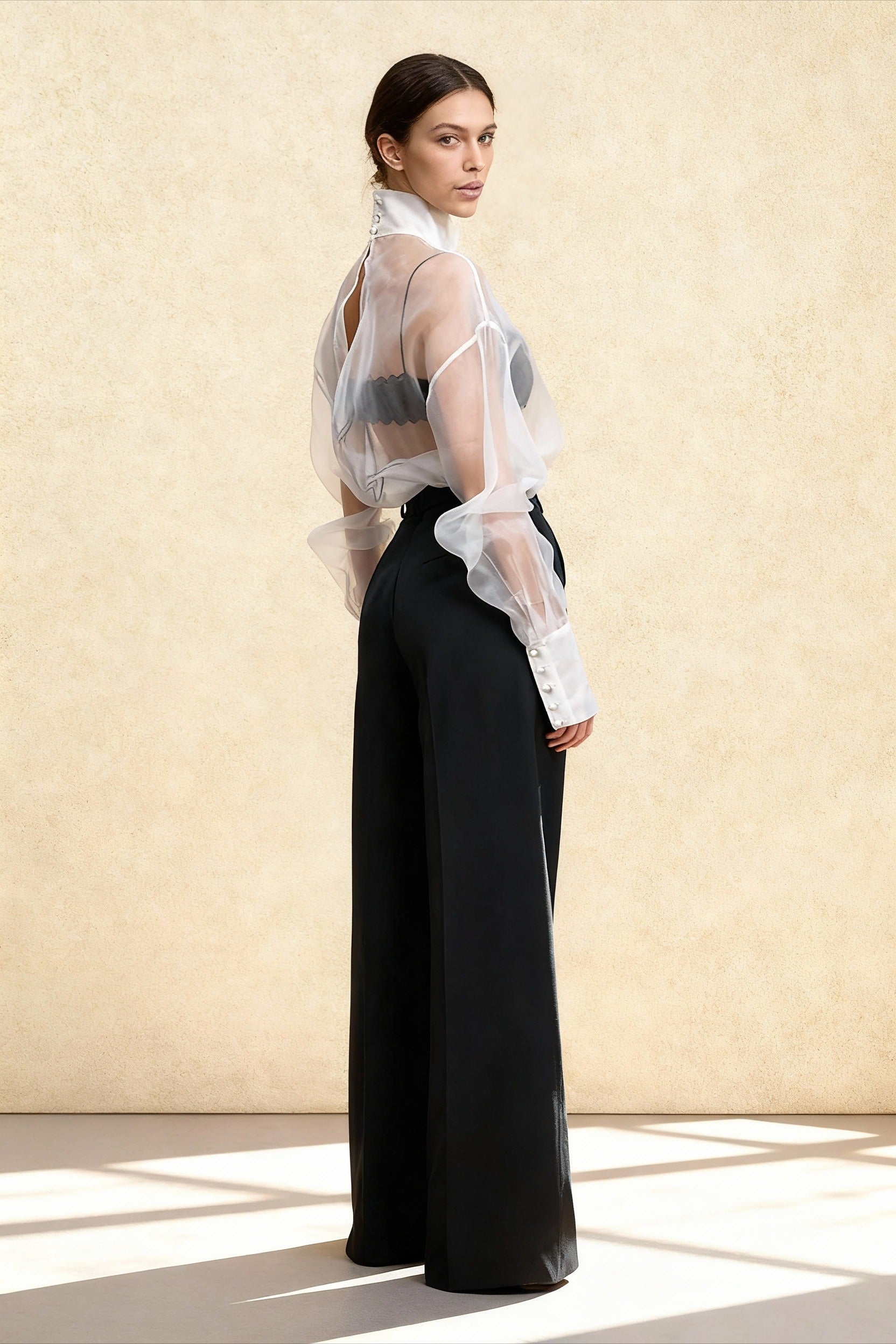 Mesh SeeThrough Long Sleeve Shirt