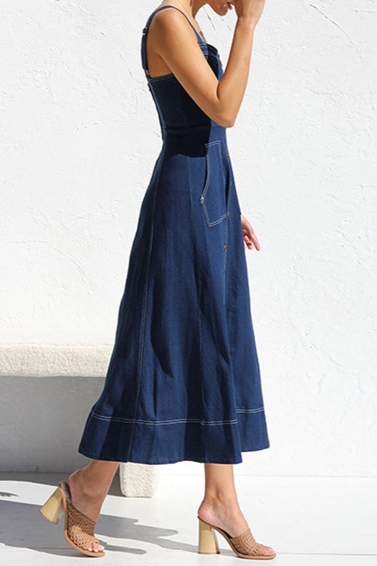 Casual ButtonUp Denim Dress