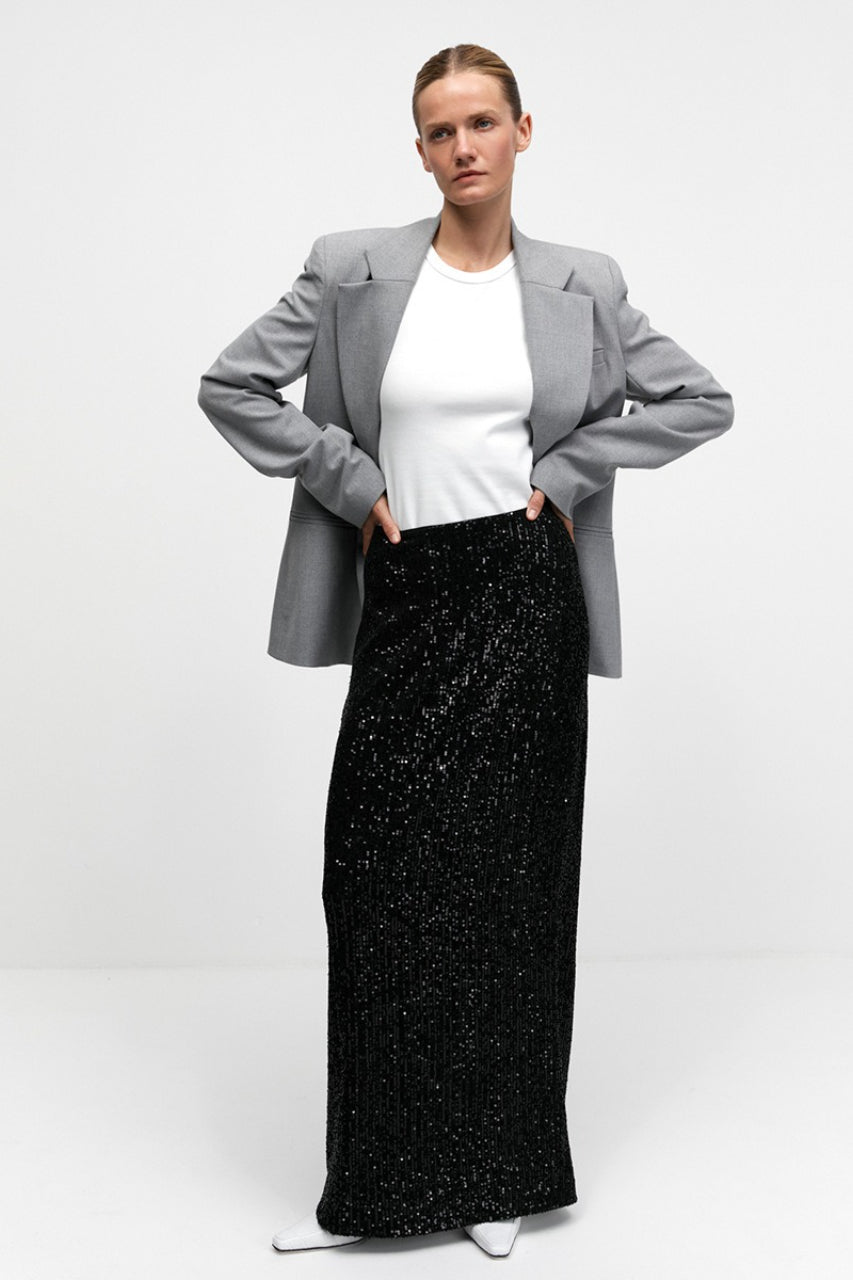 Glitter Sequin ALine Midi Skirt