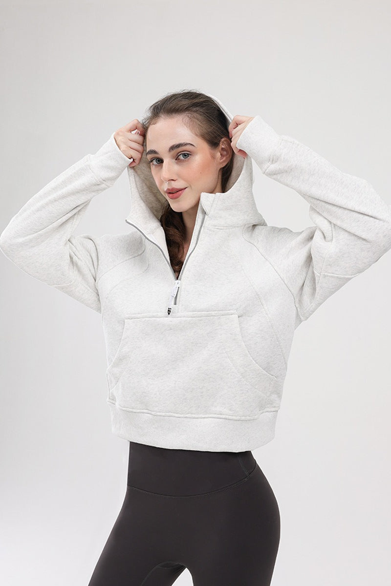 Warm Half-Zip Loose Hoodie
