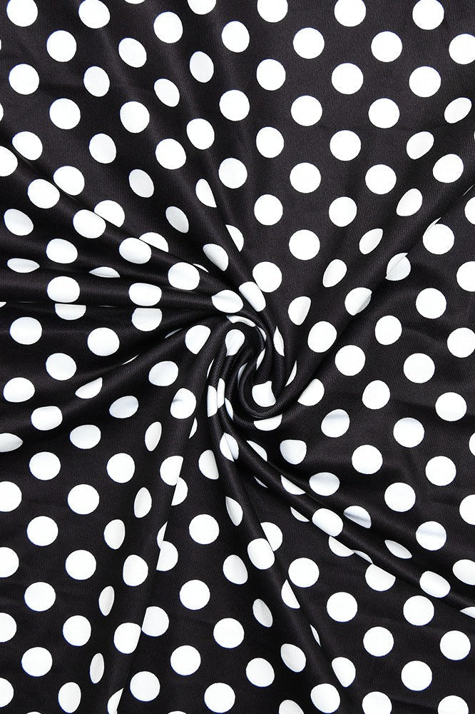 Black Polka Dot Halter Neck Bodycon Maxi Dress 4