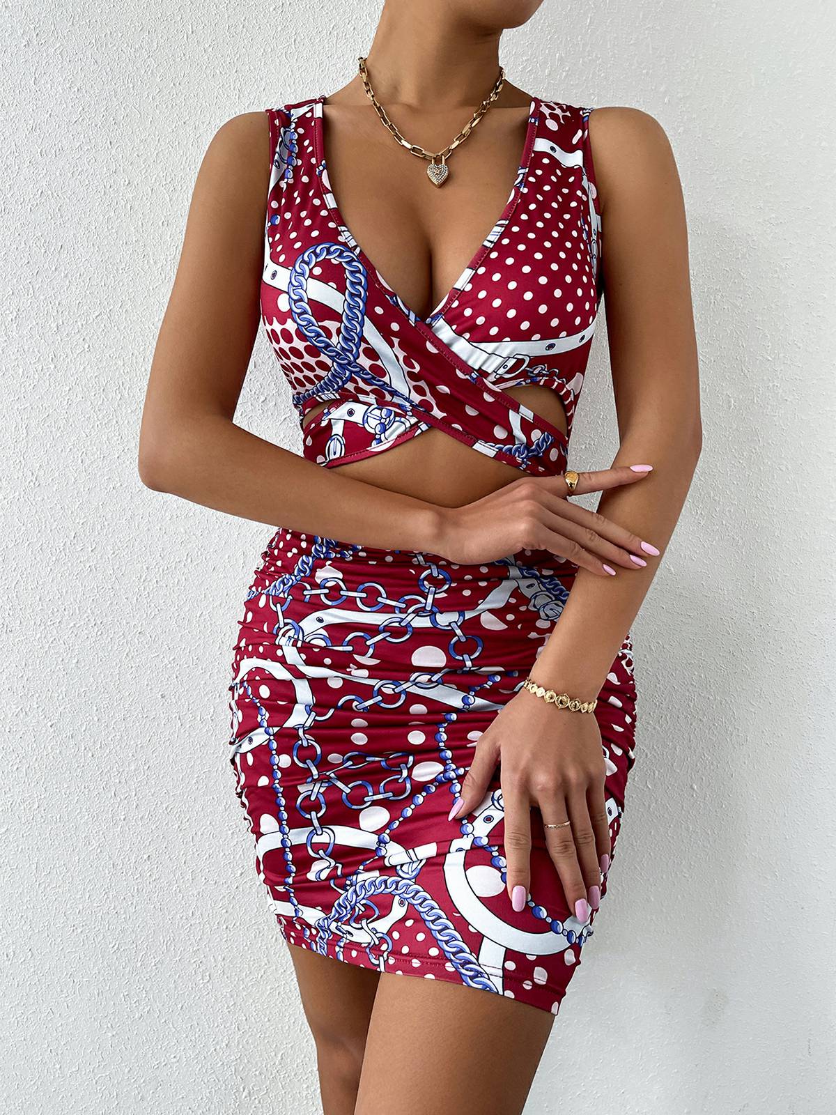 Package Hip Skirt Print Dress