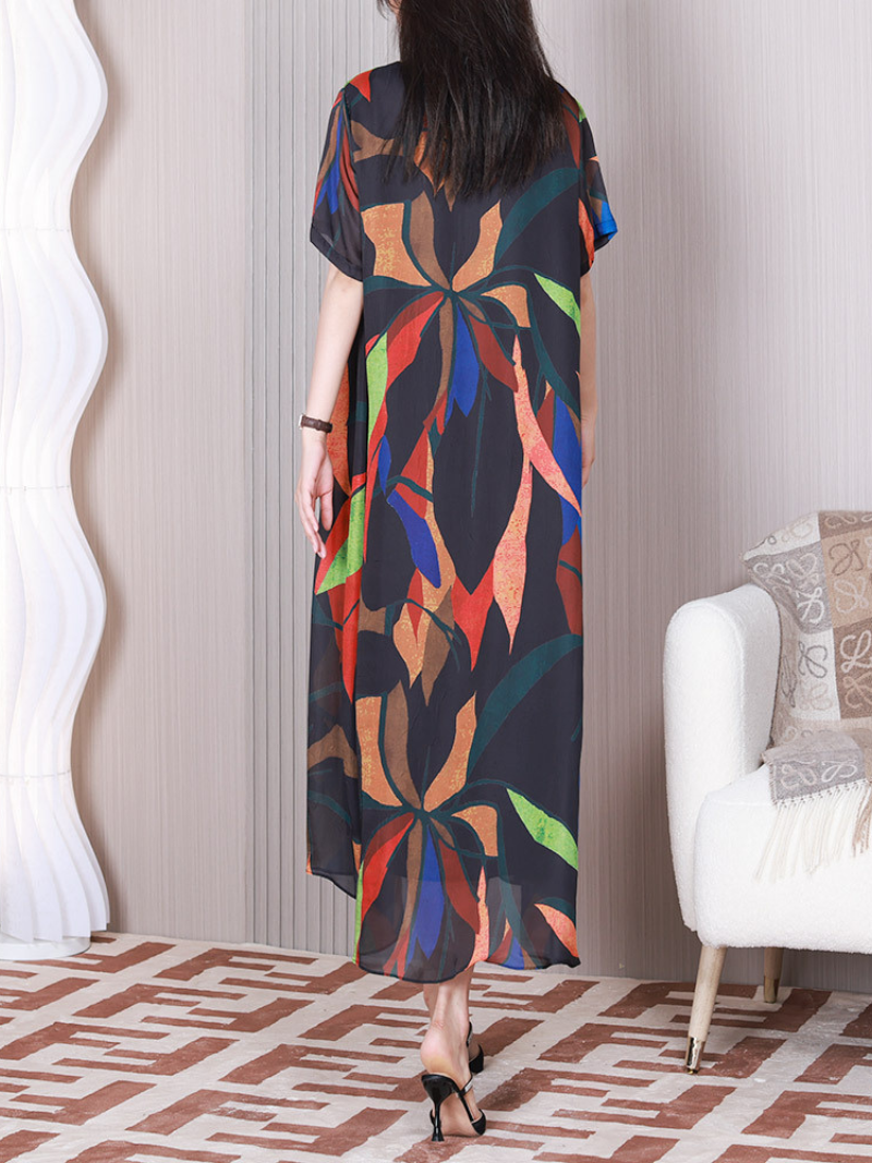Stay Happy Round Neck A-line Dress