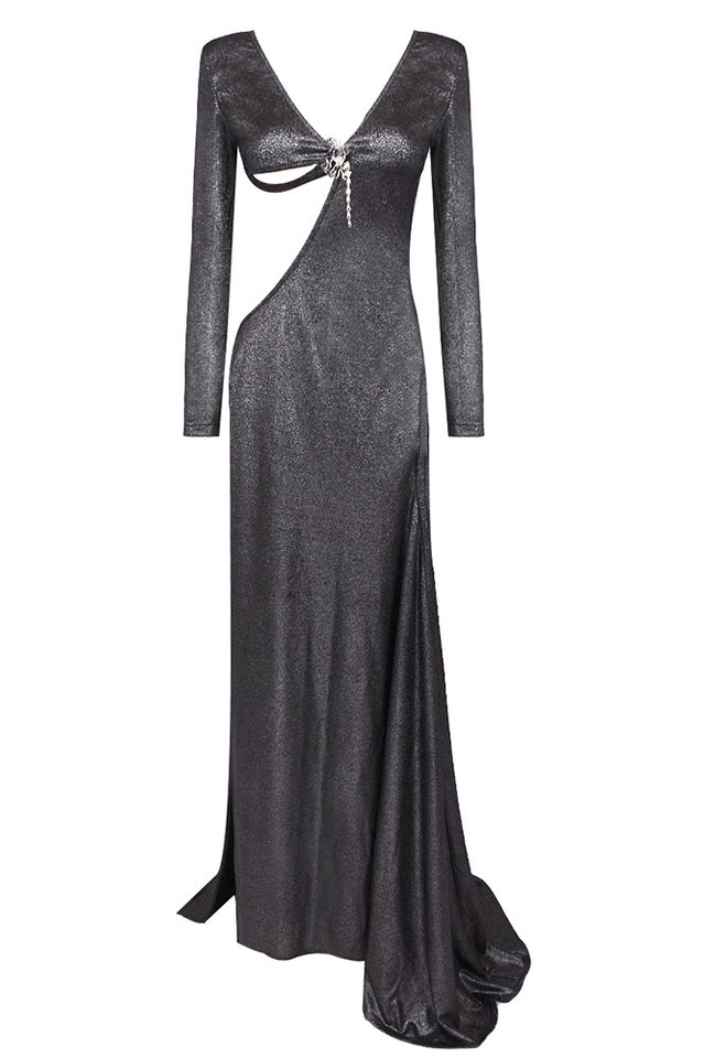 Cut Out Stylish Backless Gown Xs / Black