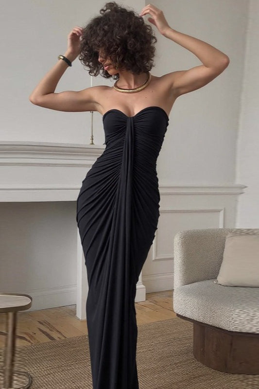 Wrap Ruched Splice Ribbon Slim Bodycon Dress